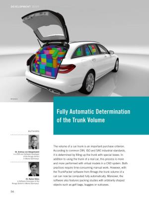 Fully Automatic Determination of the Trunk Volume