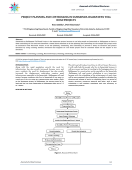 Project Planning and Controlling in Samarinda-Balikpapan Toll Road Projects