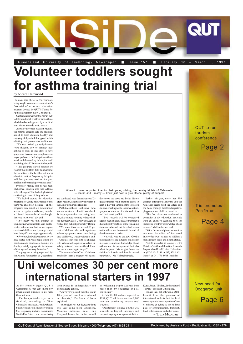 Volunteer Toddlers Sought for Asthma Training Trial by Andrea Hammond