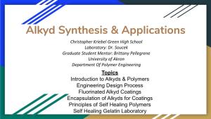 Alkyd Synthesis & Applications