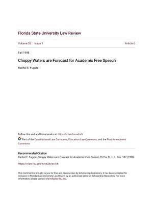 Choppy Waters Are Forecast for Academic Free Speech
