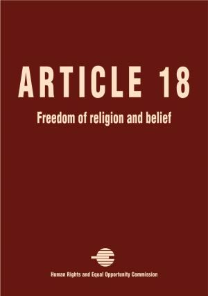 Article 18 Freedom of Religion and Belief