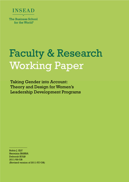 Taking Gender Into Account: Theory and Design for Women's Leadership Development Programs