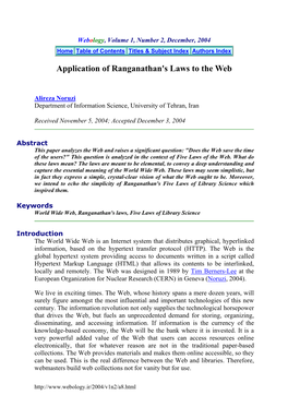 Application of Ranganathan's Laws to the Web