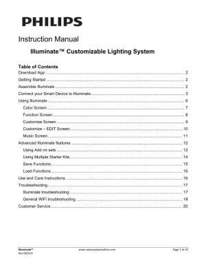 Instruction Manual Illuminate™ Customizable Lighting System