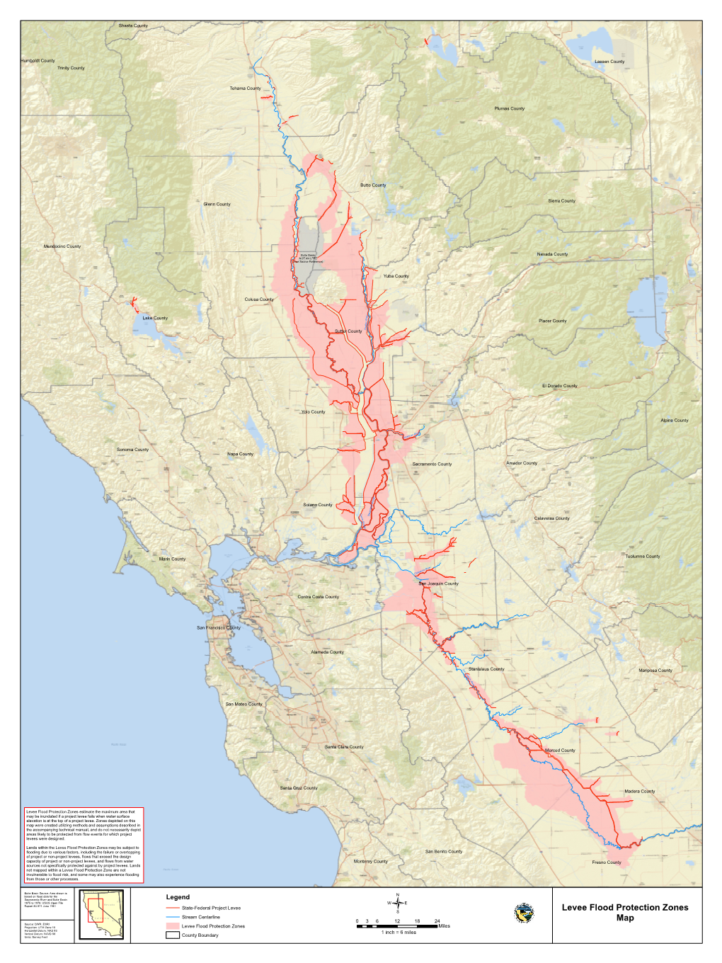 Levee Flood Protection Zones Estimate the Maximum Area That May Be Inundated If a Project Levee Fails When Water Surface Elevation Is at the Top of a Project Levee