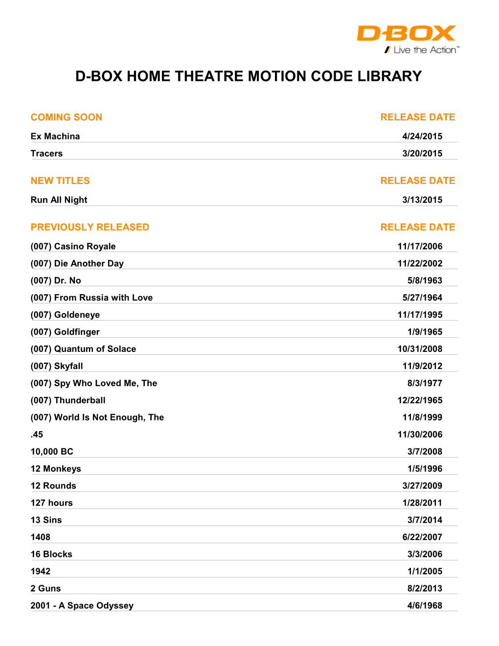 D-BOX Catalogue 7-17-2015