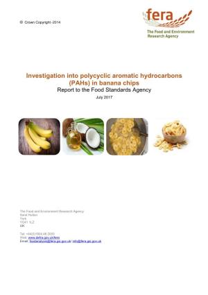 Polycyclic Aromatic Hydrocarbons in Banana Chips