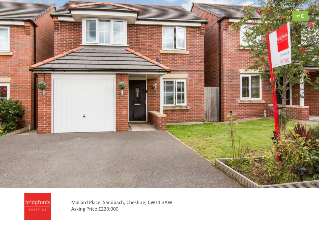 Mallard Place, Sandbach, Cheshire, CW11 3AW Asking Price £220,000