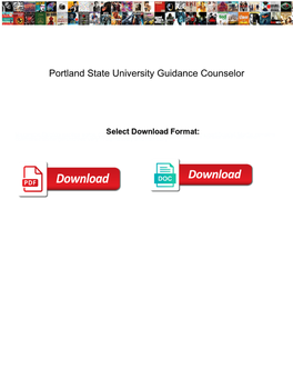 Portland State University Guidance Counselor