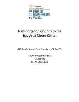Transportation Options to the Bay Area Metro Center