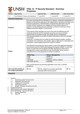 ITSS 14 IT Security Standard – End User Protection