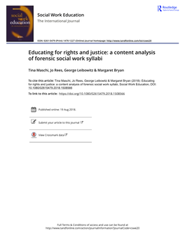 A Content Analysis of Forensic Social Work Syllabi