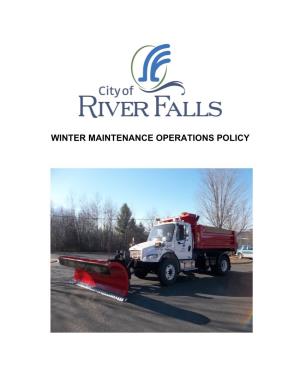 Winter Maintenance Operations Policy