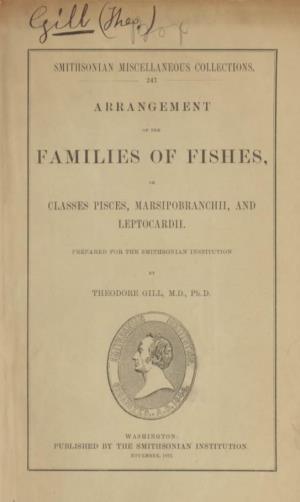 Arrangement of the Families of Fishes, Or Classes