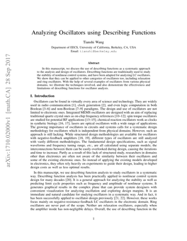 Analyzing Oscillators Using Describing Functions