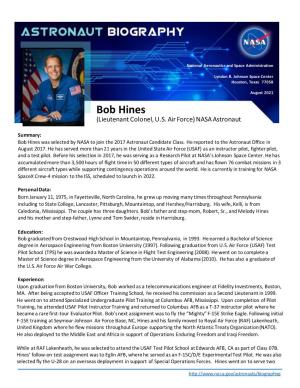 Astronaut Bob Hines