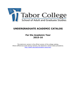 Undergraduate Academic Catalog