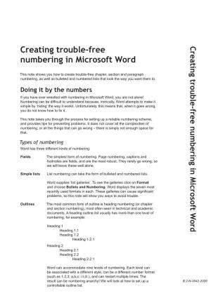 Creating Trouble-Free Numbering in Microsoft Word B.2-N-3542-2006