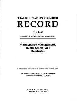 Maintenance Management, Traffic Safety, and Roadsides