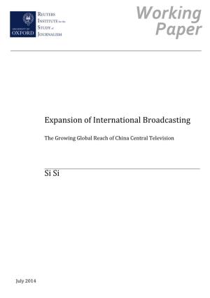 Expansion of International Broadcasting
