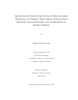 Quantitative Structure-Activity Relationship Modeling to Predict Drug-Drug Interactions Between Acetaminophen and Ingredients in Energy Drinks