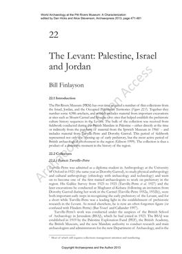 The Levant: Palestine, Israel and Jordan