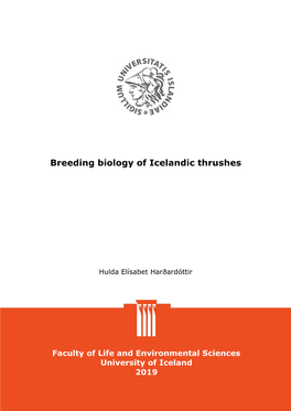 Breeding Biology of Icelandic Thrushes