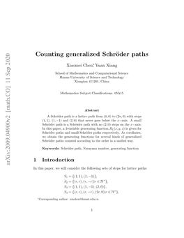 Arxiv:2009.04900V2 [Math.CO] 11 Sep 2020 Counting Generalized