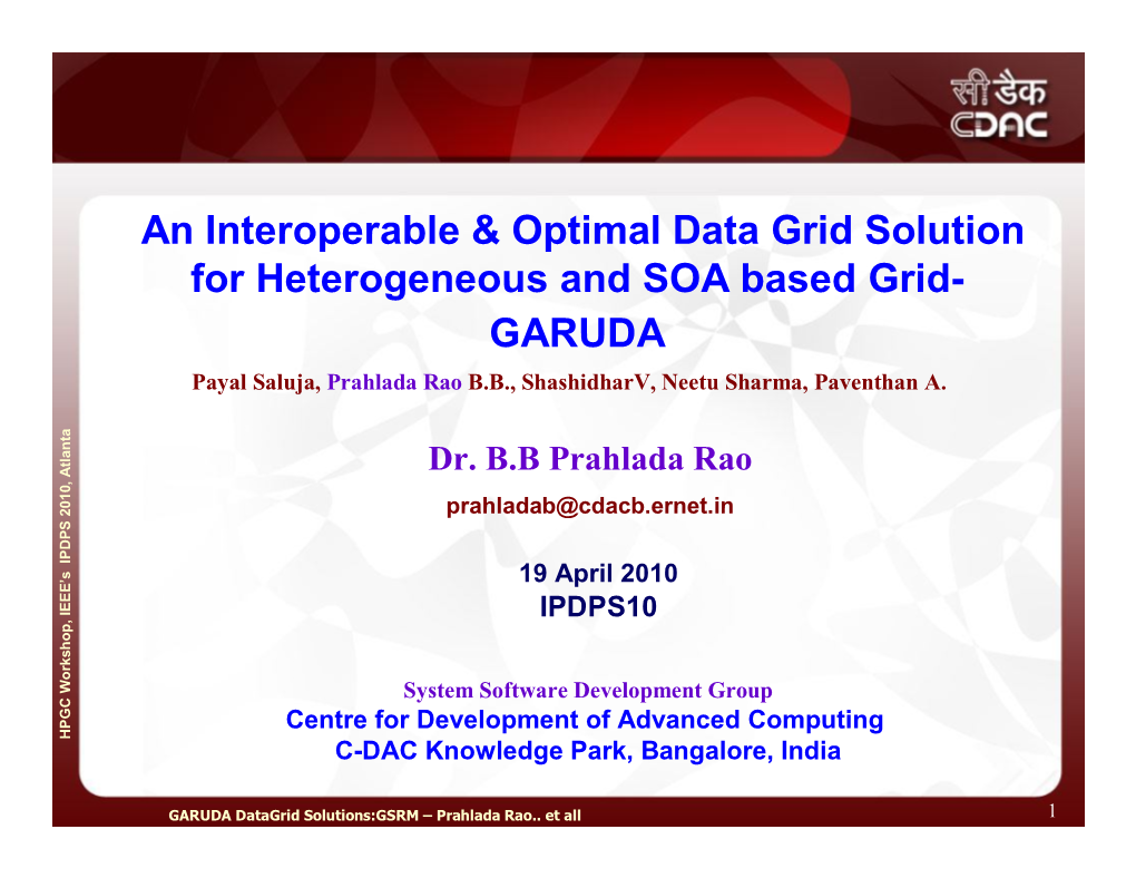 An Interoperable & Optimal Data Grid Solution For