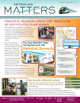 August / September 2012 Metrolink Matters