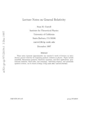 Lecture Notes on General Relativity Sean M