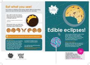Edible Eclipses! in the Morning of 20 March, a Solar Eclipse Will Be Visible Over the UK