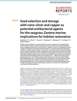 Seed Selection and Storage with Nano-Silver and Copper As