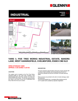 Yard 3, Five Tree Works Industrial Estate, Bakers Lane, West Hanningfield, Chelmsford, Essex Cm2 8Ld