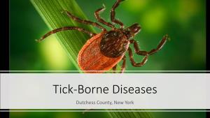 Tick-Borne Diseases Dutchess County, New York Geographic Distribution of Tick-Borne Disease in the United States