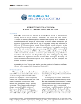 Social Security in Morocco, 2001 – 2010