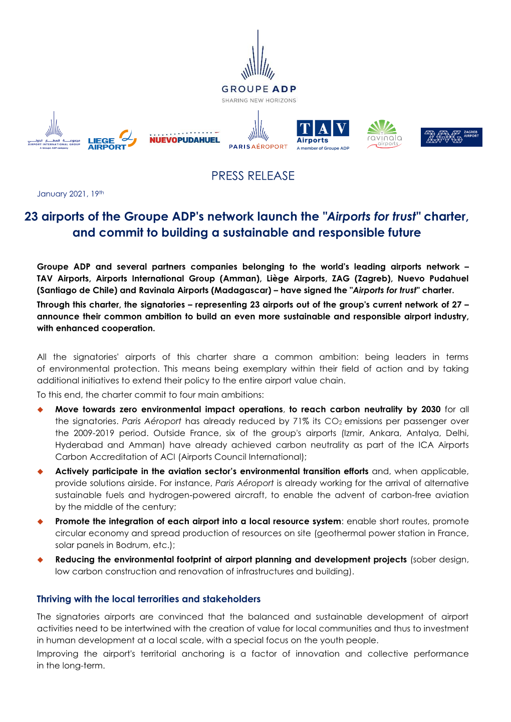 PRESS RELEASE 23 Airports of The