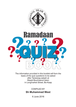 Masjid Boorhaanol Islam : Ramadaan 2016 Quiz Book 2