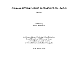 Louisiana Motion Picture Accessories Collection
