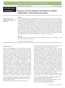 Responses of Insect Herbivores and Herbivory to Habitat Fragmentation: a Hierarchical Meta-Analysis