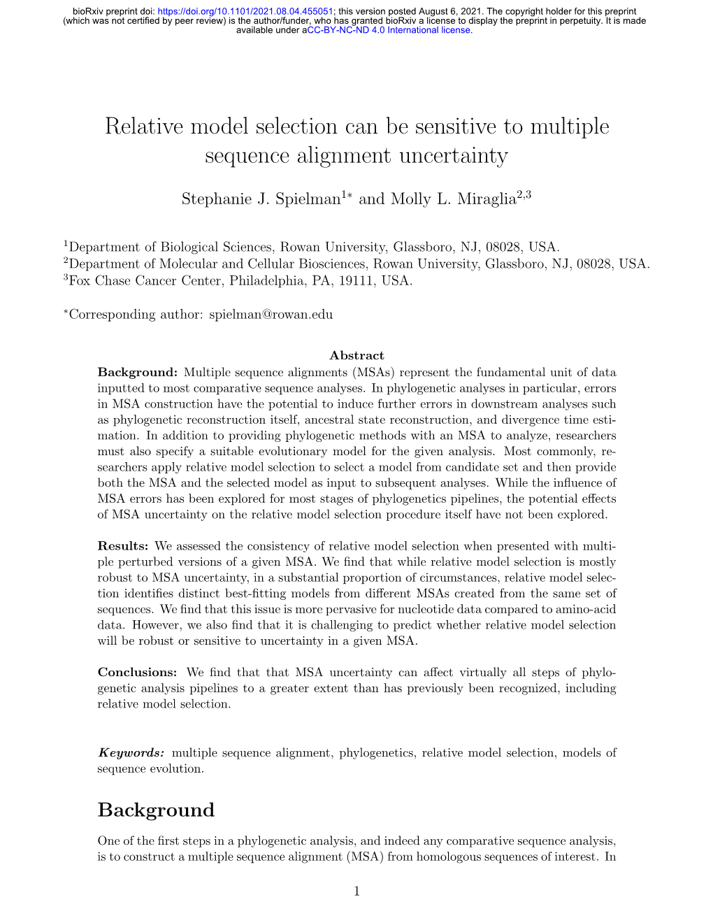 Relative Model Selection Can Be Sensitive to Multiple Sequence Alignment Uncertainty