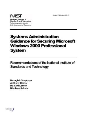 Systems Administration Guidance for Securing Windows 2000