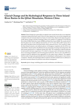 Glacial Change and Its Hydrological Response in Three Inland River Basins in the Qilian Mountains, Western China