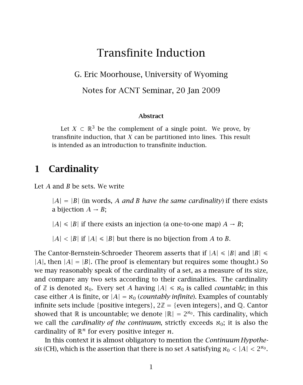 Transfinite Induction