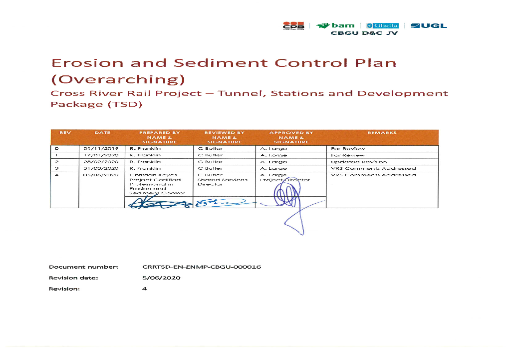 Erosion and Sediment Control Plan (Overarching)