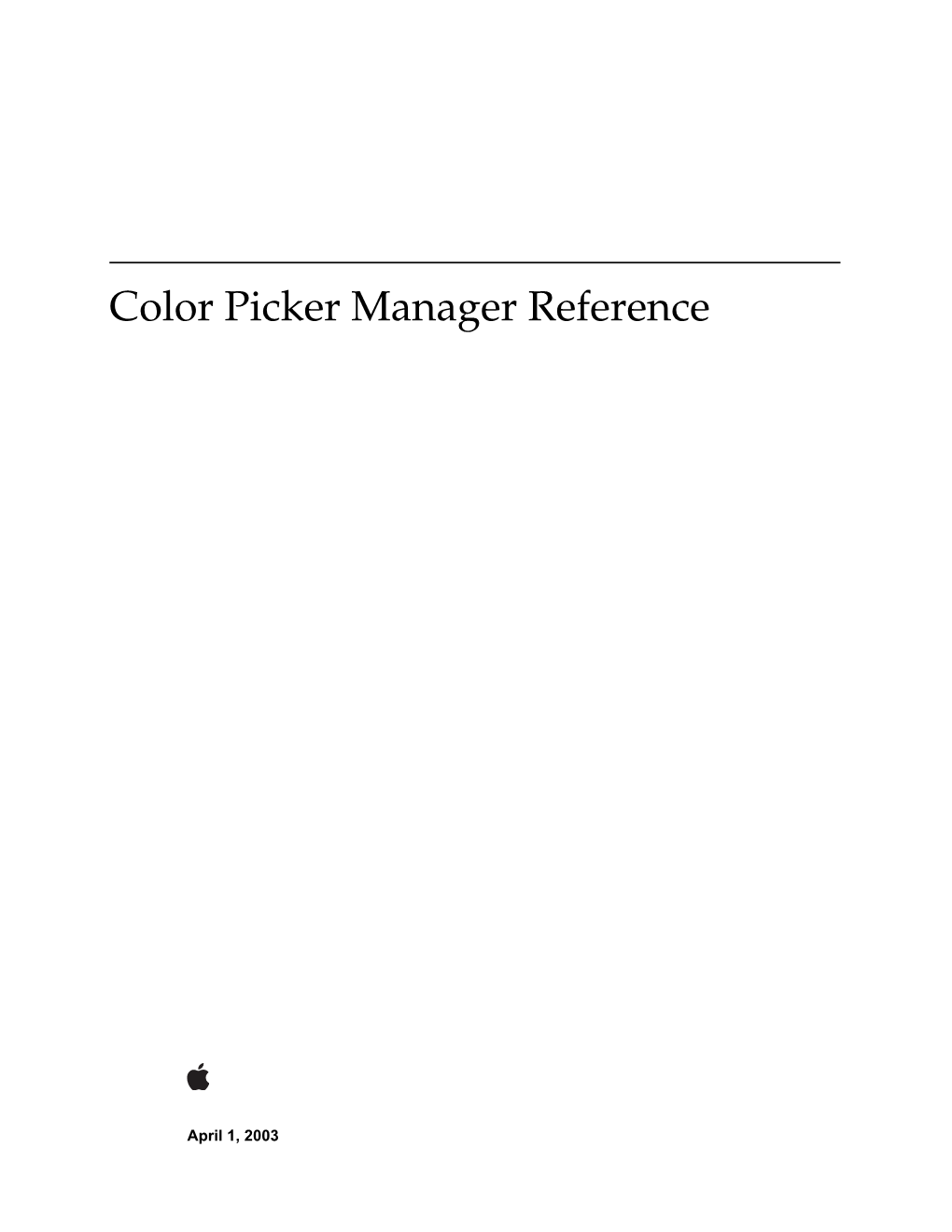 Color Picker Manager Reference