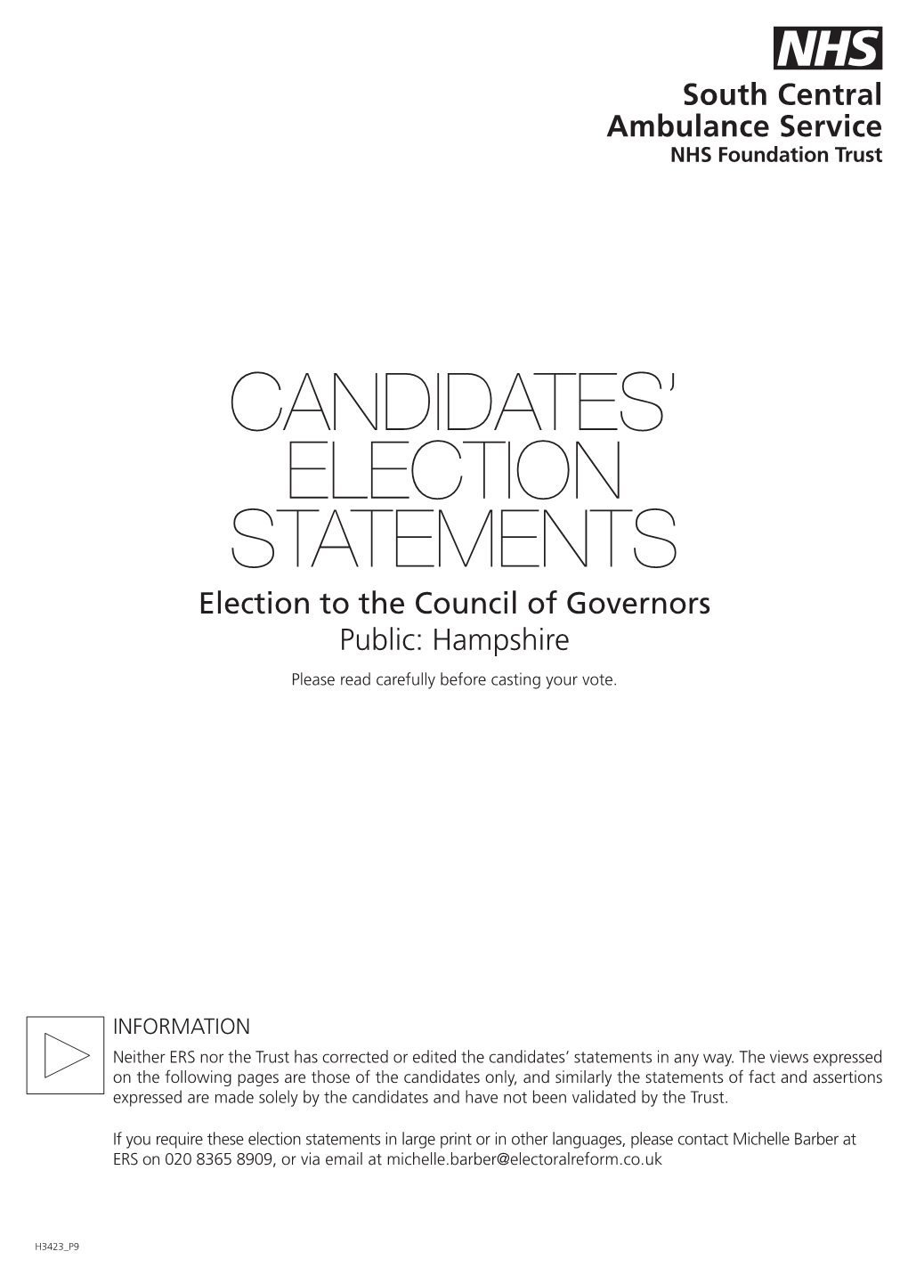 Candidates' Election Statements