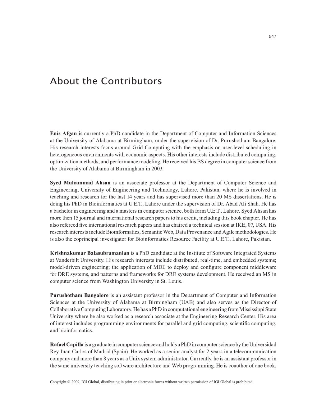 About the Contributors