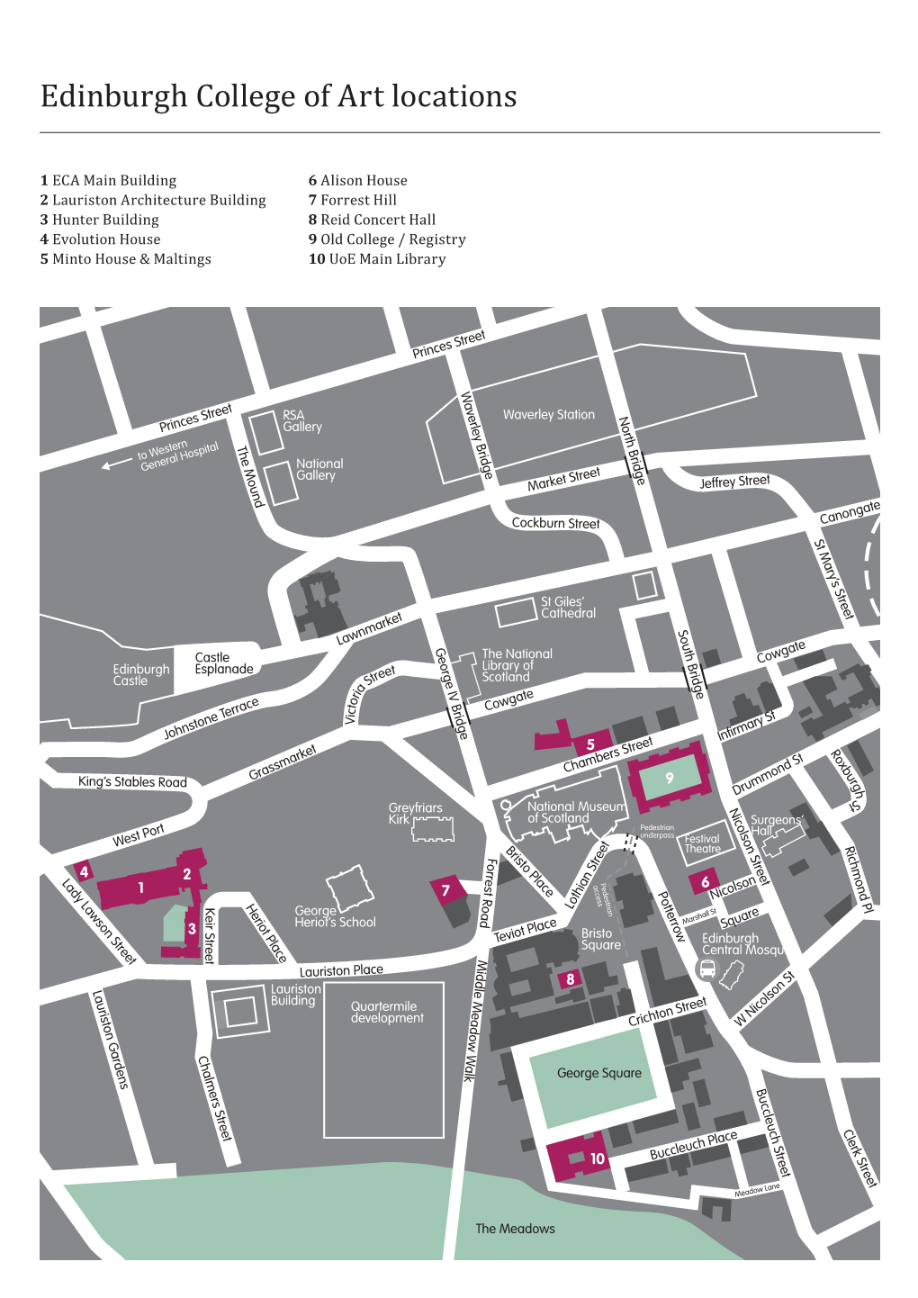 Edinburgh College of Art Locations